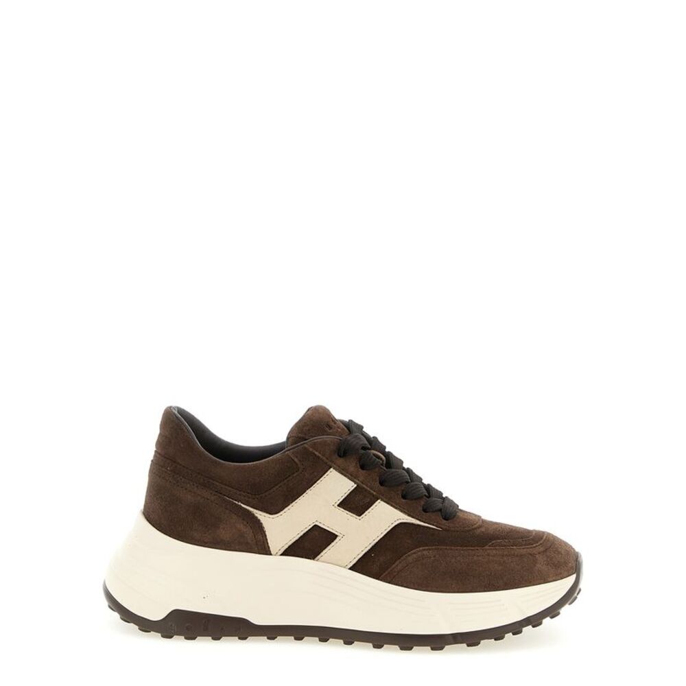 Hogan Brown Calfskin Athletic Women's Sneakers
